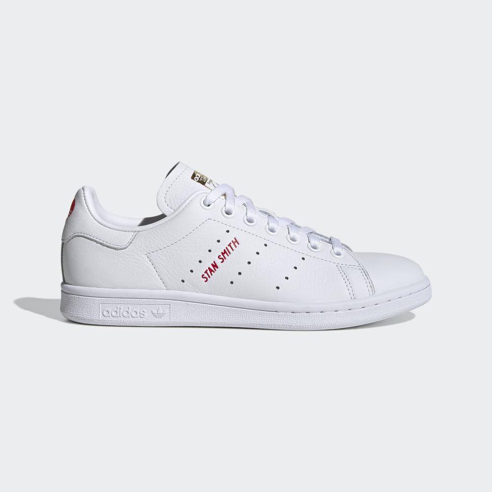 Originals Adidas Stan Smith Dama Romania - Albi/Rosii Inchis/Aurii Metal FV8260